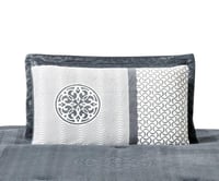 مفرش شتوي لندن فلانيل كانون مزدوج 6 قطع رصاصي غامق