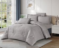 مفرش فندقي شيراتون قطن مزدوج 6 قطع - رمادي