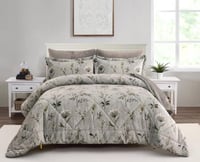 مفرش شتوي دونا فلانيل مشجر رمادي غامق كانون مزدوج...