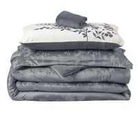 مفرش شتوي انجا فلانيل كانون مزدوج 6 قطع رمادي