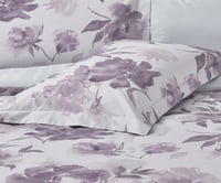 مفرش كانون فندقي قطن - بنفسجي مشجر مزدوج 6 قطع