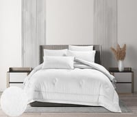 مفرش صيفي قطن كانون 300 غرزه مزدوج 6 قطع - ابيض