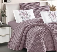 مفرش شتوي مها فرو مع مخمل مفرد ونص 4 قطع موف