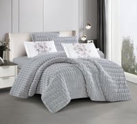 مفرش شتوي مها فرو مع مخمل مفرد ونص 4 قطع موف