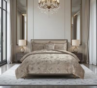 مفرش شتوي فلانيل كانون مزدوج كينغ 7 قطع بيج غامق