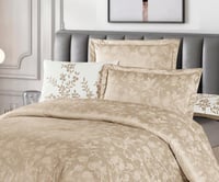 مفرش شتوي انجا فلانيل كانون مزدوج 6 قطع بيج فاتح