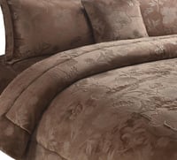 مفرش شتوي فلانيل كانون مزدوج كينغ 7 قطع بني