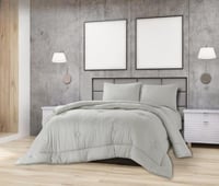 طقم بيت لحاف كانون قطن 4 قطع- رمادي فاتح