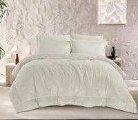 مفرش سرير شتوي كانون مخمل ناعم مزدوج 6 قطع - أبيض...