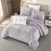 مفرش سارة شتوي فلانيل مخمل مفرد ونص 4 قطع مشجر ليز...