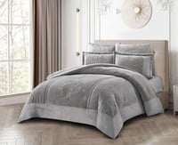 لحاف شتوي كانون فلانيل جاكار مفرد ونص طقم 4 قطع- ر...