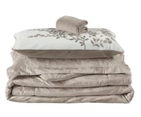 مفرش شتوي انجا فلانيل كانون مزدوج 6 قطع بيج غامق