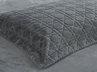 مفرش شتوي كانون فلانيل مخمل طقم مزدوج 6 قطع - رماد...