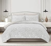 مفرش شتوي كانون فلانيل مفرد ونص 4 قطع رمادي فاتح