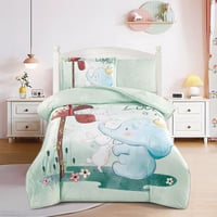 مفرش اطفال شتوي لولو يويو مخمل مفرد ونص 4 قطع الفي...