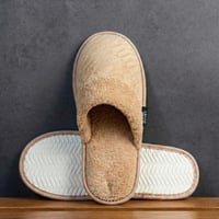 شبشب شتوي منزلي مخمل فاخر - بيج