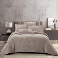 مفرش شتوي مخمل فلانيل جاكار بورن كانون مزدوج بني ف...