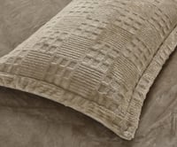 مفرش شتوي فلانيل محفور كانون مزدوج 7 قطع بيج غامق