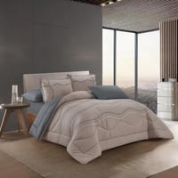 مفرش سرير صيفي دوت كانون مفرد ونص 4 قطع - بني فاتح...