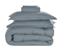 مفرش سرير فندقى كانون سادة مزدوج 6 قطع ازرق