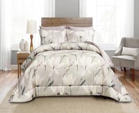 مفرش سرير صيفي دانا كانون قطن 100% مزدوج 6 قطع بيج...