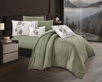 مفرش سرير صيفي جوسق 7 قطع مزدوج - زيتي