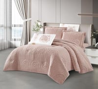 مفرش سرير غرام شتوي فرو مع مخمل مفرد ونص 4 قطع ورد...