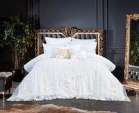 مفرش عرائس نيارة قطن 100% تطريز ورد 10 قطع ابيض مط...