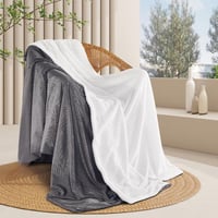 بطانية شتوية خفيفة مخمل و فرو مقاس مفرد ونص لون رص...