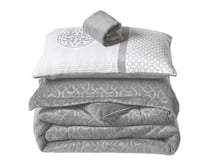 مفرش شتوي لندن فلانيل كانون مزدوج 6 قطع رمادي فاتح