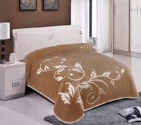 بطانية سرير شتوي حفر سادة مزدوج 5.5 كجم-بني