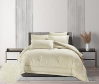 مفرش سرير صيفي قطن كانون 300 غرزه مزدوج 6 قطع - سك...