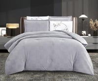 مفرش سرير عهود شتوي مخمل مفرد ونص 4 قطع - رمادي