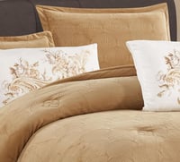 مفرش سرير شتوي ماريا مخمل مفرد ونص 4 قطع لون بيج غ...