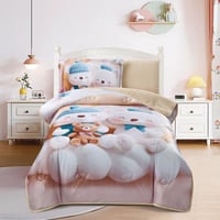 مفرش اطفال شتوي لولو يويو مخمل مفرد ونص 4 قطع - عا...