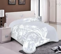 بطانية شتوي فلانتيني مشجر مزدوج 5كجم-رمادي فاتح