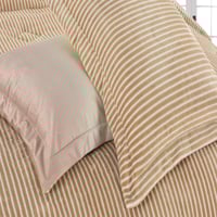 مفرش يوني كانون مقلم شتوي مخمل مزدوج 6 قطع بيج