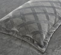 مفرش شتوي فلانيل محفور مربعات كانون مزدوج 7 قطع رم...