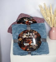 بطانية شتوية فلانيل مخملية مفرد ونص – باللون الأزر...