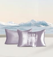 2 غطاء مخدة حرير طبيعي نقي - وردي لؤلؤي