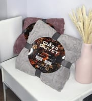 بطانية شتوية فلانيل مخملية مزدوجة – باللون الرمادي