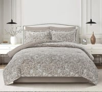 مفرش شتوي كانون فلانيل مزدوج 6 قطع بيج غامق