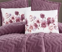 مفرش سرير سديم شتوي فرو مزدوج 6 قطع موف غامق