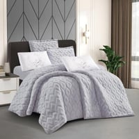 مفرش بردى شتوي فرو الأرنب و مخمل مزدوج 6 قطع - رما...