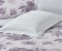 مفرش كانون فندقي قطن - بنفسجي مشجر مزدوج 6 قطع