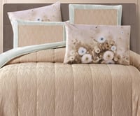 مفرش سرير جليلة الحراري شتوي مخمل مزدوج 6 قطع بيج...