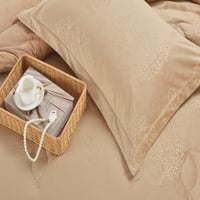 مفرش سرير هفين كانون شتوي مخمل مزدوج 6 قطع-بيج غام...