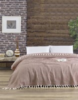 غطاء سرير تركي صيفي مزدوج بني بيج