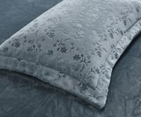 مفرش شتوي فلانيل مشجر محفور سماوي رمادي كانون مزدو...