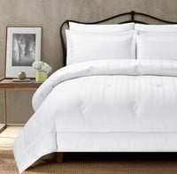 مفرش صيفي فندقي كانون مزدوج 6 قطع - أبيض